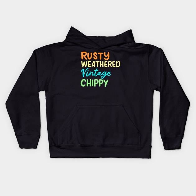 Rusty Weathered Vintage Chippy Kids Hoodie by maxcode